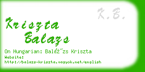 kriszta balazs business card